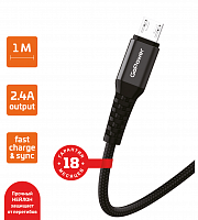 GoPower GP02M Дата Кабель Micro USB (2.4A) черный