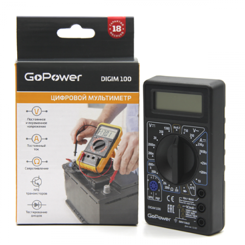 GoPower Многофункциональный цифровой мультиметр DigiM 100  фото 3