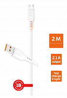GoPower GP01M-2M Дата Кабель Micro USB(2.1A) 2 метра белый