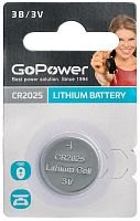 GoPower CR2025 Дисковый литиевый элемент питания 3V BL1