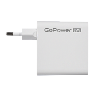 Сетевое З/У GoPower GPQC10 1USB+2Type-C 65W QC3.0 GAN белый