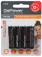GoPower AA / R6 Extra Heavy Duty Солевой элемент питания 1.5V BL4