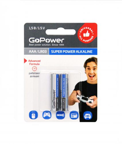 GoPower Щелочной элемент питания Super POWER Alkaline AAA / LR03