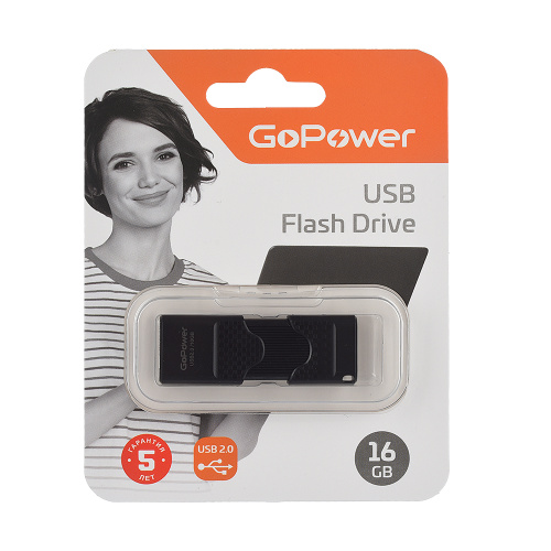 Флеш-накопитель GoPower SLIDER 16GB USB 2.0