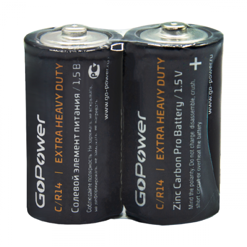 GoPower C / R14 Extra Heavy Duty Солевой элемент питания 1.5V Shrink 2 фото 2