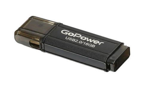 Флеш-накопитель GoPower HIT 16GB USB2.0 металл черный