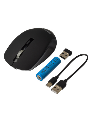 Мышь беспроводная GoPower GPM04 USB/bluetooth бесшумная Soft-Touch перезаряжаемая черный фото 4