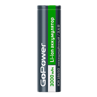 GoPower Аккумулятор Li-ion18650 bulk 3,6В 3000мАч без защиты плос.конт.