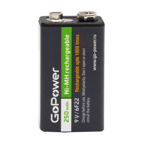 GoPower Аккумулятор Ni-MH Крона 9В GoPower Аккумулятор Ni-MH Крона 9В
