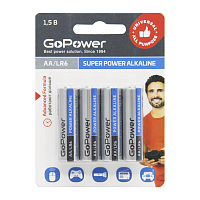 GoPower AA / LR6 Super POWER Alkaline Щелочной элемент питания 1.5V BL4
