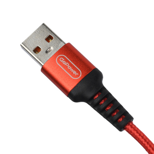 GoPower GP02M Дата Кабель Micro USB (2.4A) красный фото 4