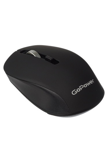 Мышь беспроводная GoPower GPM04 USB/bluetooth бесшумная Soft-Touch перезаряжаемая черный фото 3