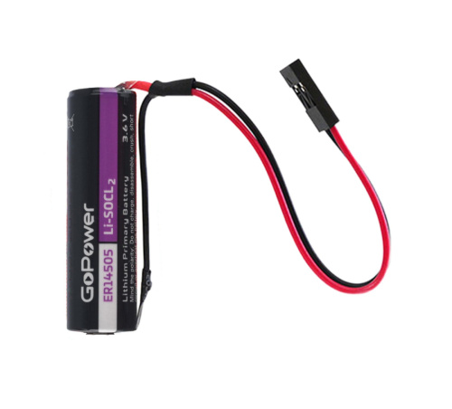 Батарейка GoPower ER14505 PC1 Li-SOCl2 3.6V 2600mAh с коннектором 2.54мм Dupont