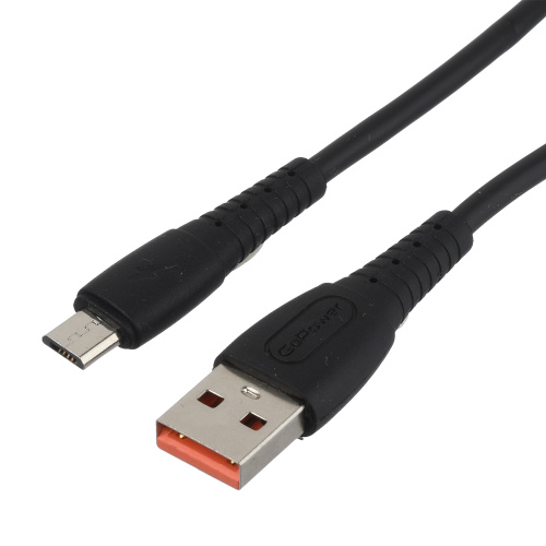 GoPower GP07M Дата Кабель силикон Micro USB(2.4A) черный фото 3