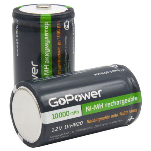 GoPower Аккумулятор Ni-MH D 10000мАч фото 5
