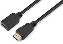 Кабель GoPower удлинитель HDMI 2.0 (m)-HDMI (f) 0.5м ПВХ черный Premium Zip-Lock c подвесом