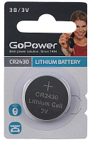 GoPower CR2430 Lithium Battery Дисковый литиевый элемент питания 3V BL1