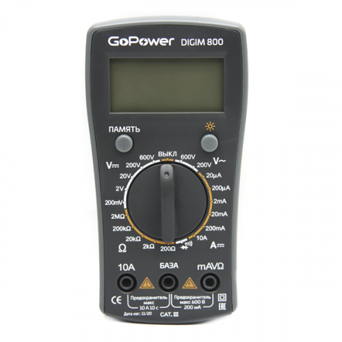 GoPower Многофункциональный цифровой мультиметр DigiM 800  фото 2