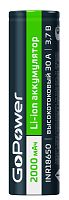 GoPower INR18650 PC1 30A 3.7V 2000mAh б/з высокоток. плос.конт.