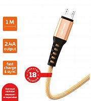 GoPower GP02M Дата Кабель Micro USB (2.4A) золотой