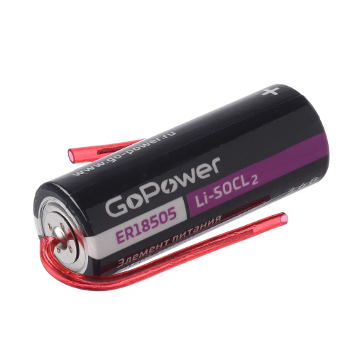 Батарейка GoPower ER18505 PK1 Li-SOCl2 3.6V с выводами фото 2