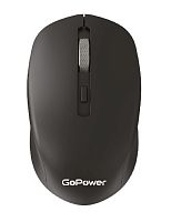 Мышь беспроводная GoPower GPM04 USB/bluetooth бесшумная Soft-Touch перезаряжаемая черный