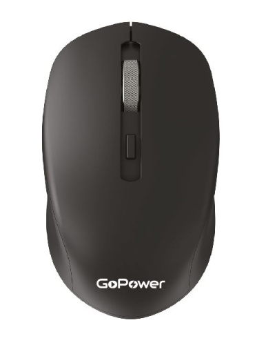 Мышь беспроводная GoPower GPM04 USB/bluetooth бесшумная Soft-Touch перезаряжаемая черный Мышь беспроводная GoPower GPM04 USB/bluetooth бесшумная Soft-Touch перезаряжаемая черный