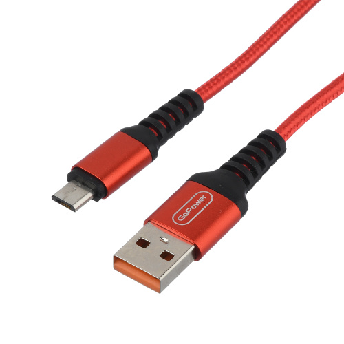 GoPower GP02M Дата Кабель Micro USB (2.4A) красный фото 3