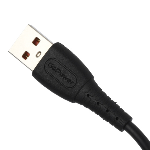 GoPower GP07M Дата Кабель силикон Micro USB(2.4A) черный фото 4