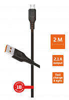 GoPower GP01M-2M Дата Кабель Micro USB(2.1A) 2 метра черный