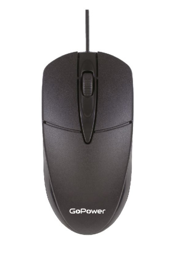 Мышь проводная GoPower GPM01 классическая USB черный