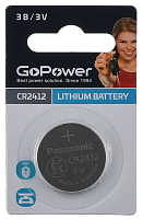 GoPower CR2412 Lithium Battery Дисковый литиевый элемент питания 3V BL1