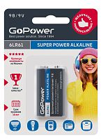 GoPower 6LR61 "Крона" Super POWER Alkaline Щелочной элемент питания 9V BL1