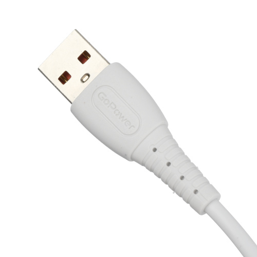 GoPower GP07M Дата Кабель силикон Micro USB(2.4A) белый фото 4