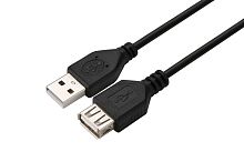 Кабель GoPower удлинитель USB2.0 (m)-USB (f) 1.5м ПВХ черный