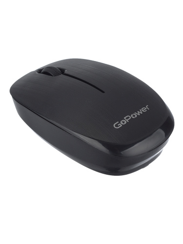 Мышь беспроводная GoPower GPM02 классическая USB черный фото 2