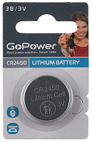 GoPower CR2450 Lithium Battery Дисковый литиевый элемент питания 3V BL1