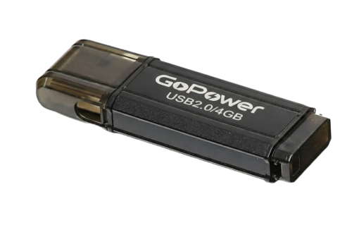 Флеш-накопитель GoPower HIT 4GB USB2.0 металл черный