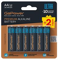 Батарейка GoPower ULTRA LR6 AA BL10+2 Alkaline 1.5V