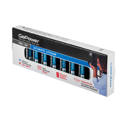 Батарейка GoPower FR6 AA BOX10 Lithium 1.5V фото 2