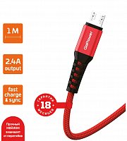 GoPower GP02M Дата Кабель Micro USB (2.4A) красный
