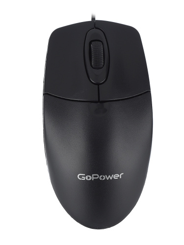 Мышь проводная GoPower GPM01 классическая USB черный